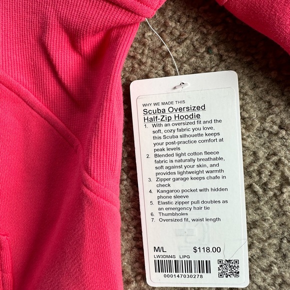 NWT Lululemon Scuba Half Zip Lip Gloss M/L - Picture 6 of 6
